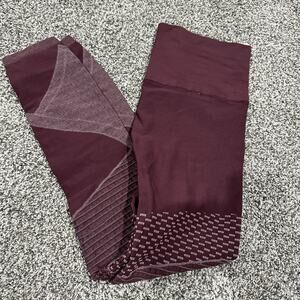SPANX Wine LOOK AT ME NOW Moto Style Leggings, Size LARGE
